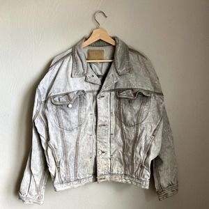 Jordache Grey Washed jean Jacket Size Medium